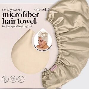 Satin-Wrapped Hair Towel - Champagne